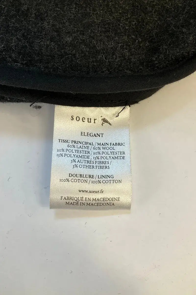 Manteau Soeur Noir en Coton