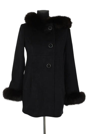 Manteau Sprung Frères Noir en Laine, taille M - Seconde Main