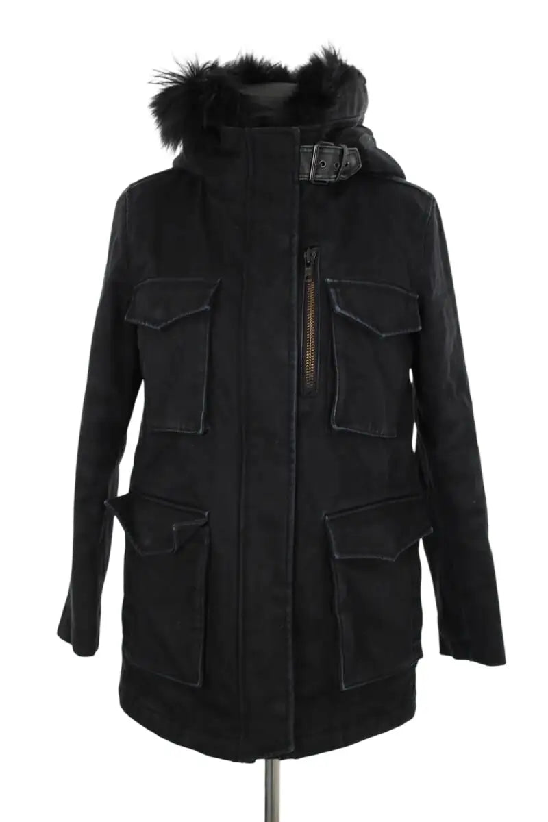 Manteau The Kooples Noir en Coton, taille S - Seconde Main