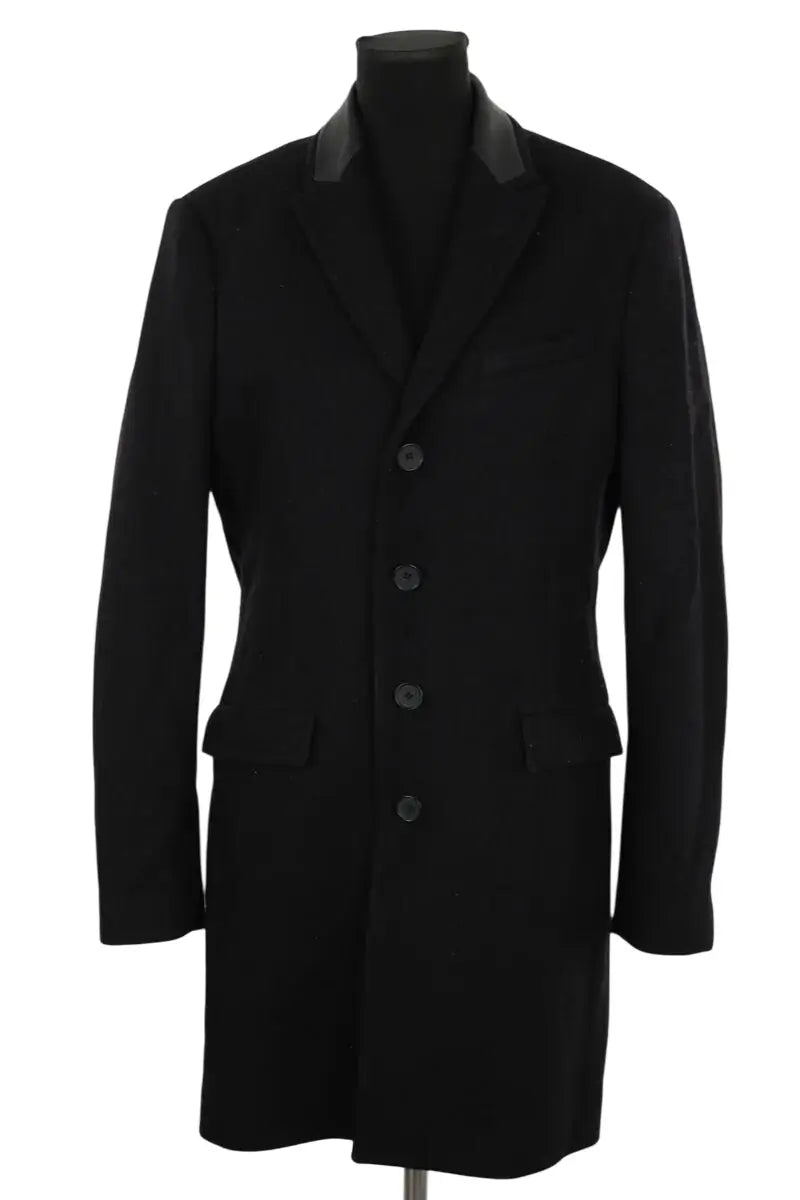 Manteau The Kooples Noir en Laine, taille XXL - Seconde Main
