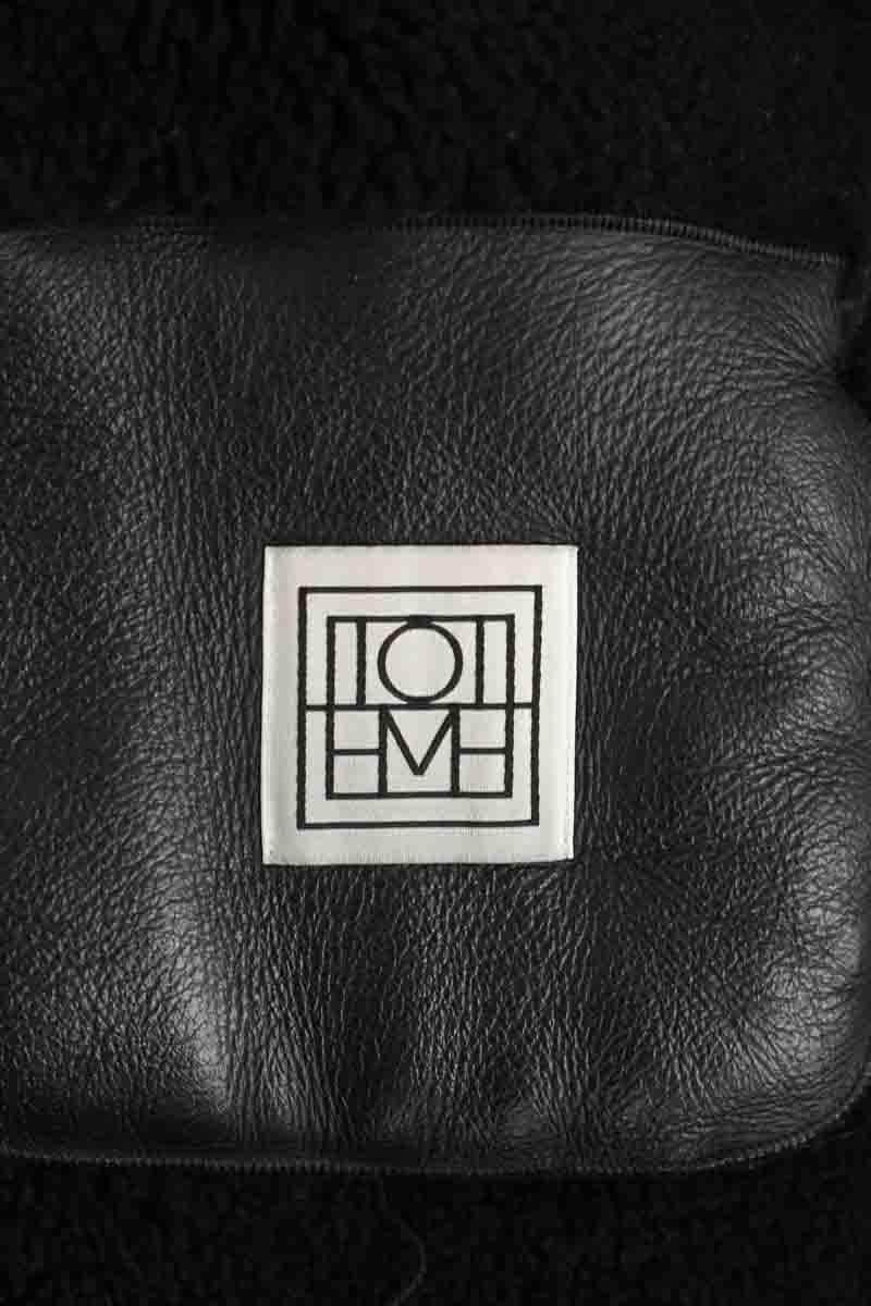 Manteau Totême Noir en Cuir