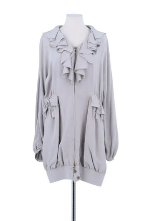 Manteau Valentino Gris en Soie, taille S - Seconde Main