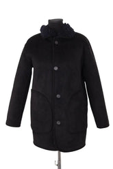 Manteau Vanessa Bruno Marine en Synthétique, taille S - Seconde Main