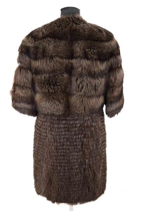 Manteau Yves Salomon Marron en Cachemire