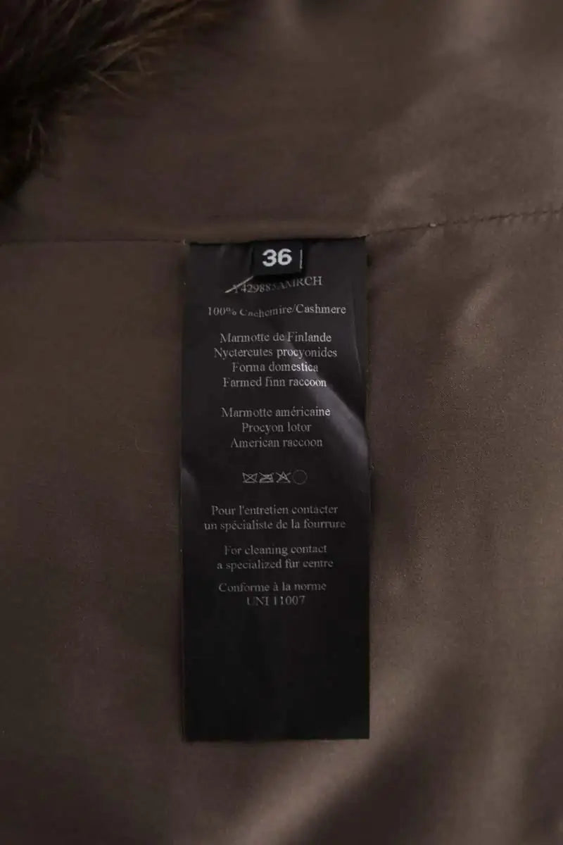 Manteau Yves Salomon Marron en Cachemire