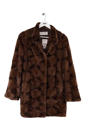 Manteau Yves Salomon Marron en Fourrure, taille S - Seconde Main