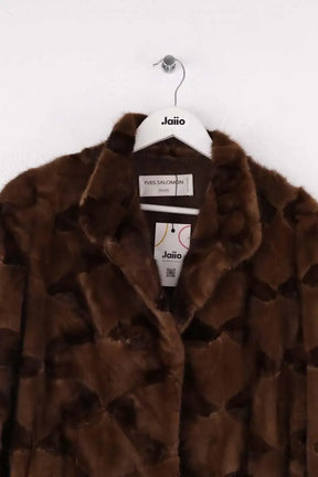 Manteau Yves Salomon Marron en Fourrure
