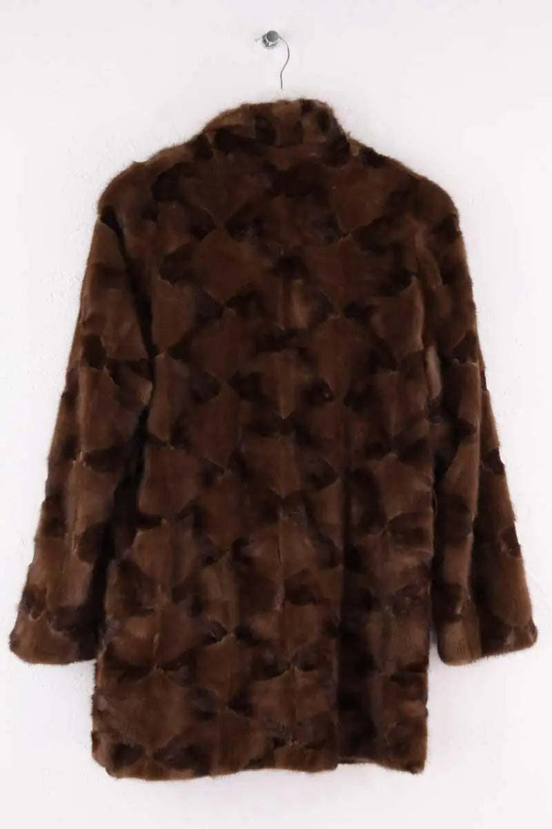 Manteau Yves Salomon Marron en Fourrure