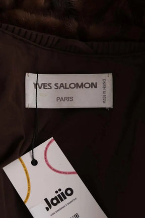 Manteau Yves Salomon Marron en Fourrure