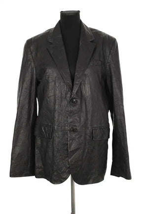 Manteau Zadig & Voltaire Valfried crinkle leather vest Noir en Cuir, taille M - Seconde Main