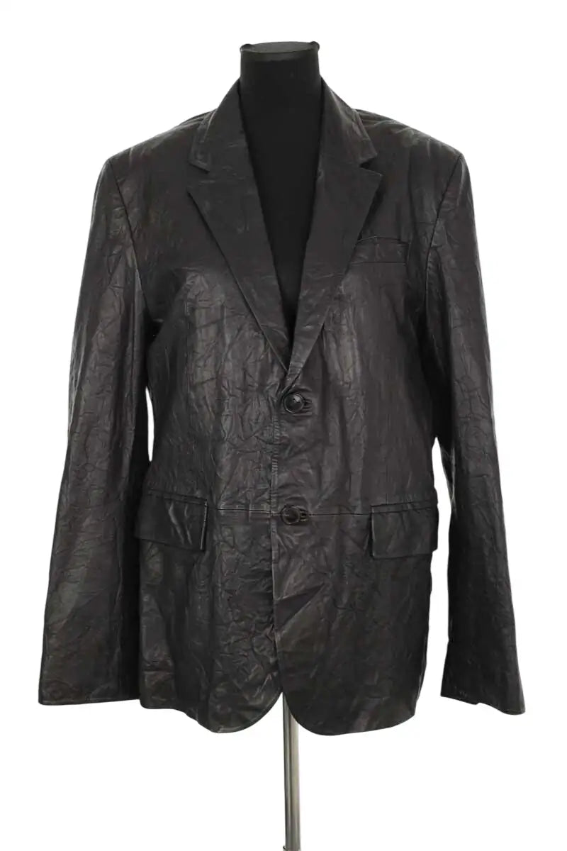 Manteau Zadig & Voltaire Valfried crinkle leather vest Noir en Cuir, taille M - Seconde Main