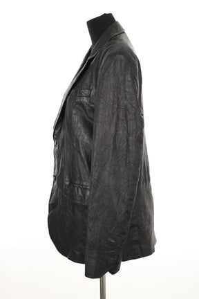 Manteau Zadig & Voltaire Valfried crinkle leather vest Noir en Cuir