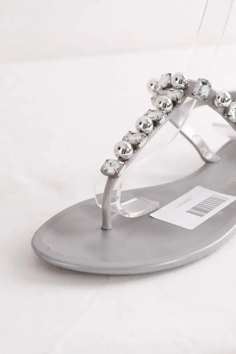 Sandales Stuart Weitzman Gris en Caoutchouc