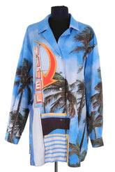 Chemise Marina Rinaldi Bleu en Synthétique, taille XXL - Seconde Main