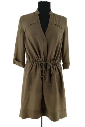 Robe Diane Von Furstenberg Kaki en Synthétique, taille S - Seconde Main