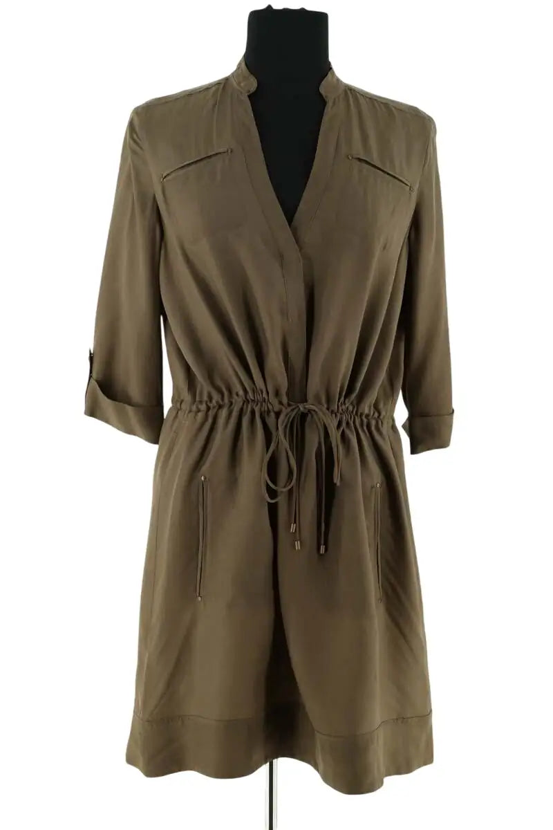 Robe Diane Von Furstenberg Kaki en Synthétique, taille S - Seconde Main