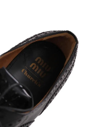 Chaussures à lacets Miu Miu Noir en Cuir