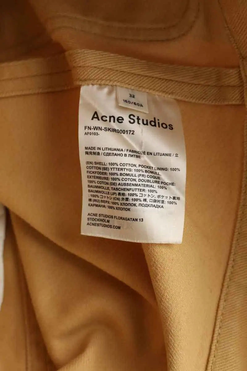 Mini jupe Acne Studios Jaune en Coton