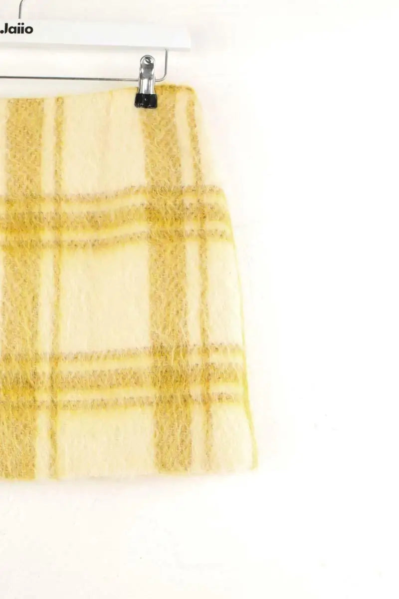 Mini jupe Alexa Chung Jaune en Laine