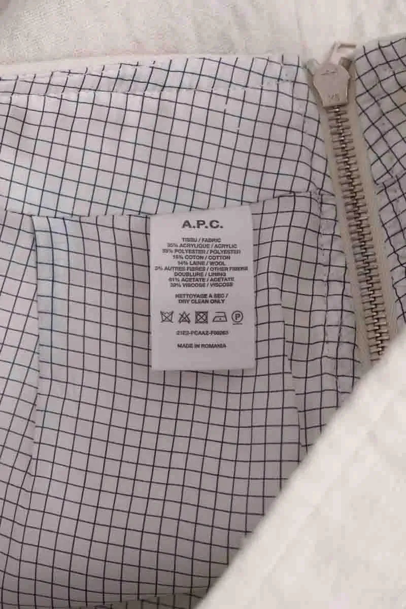 Mini jupe APC Blanc en Synthétique
