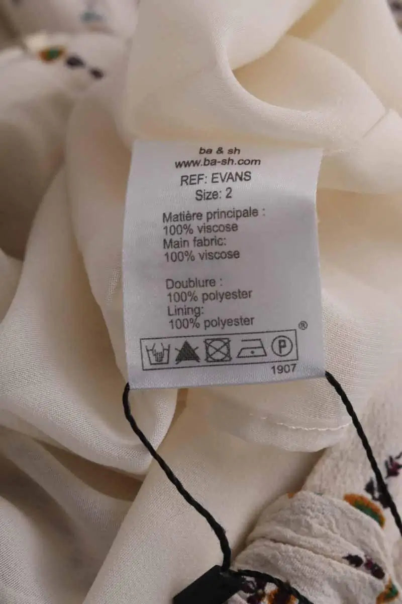 Mini jupe Ba&Sh Evans Ecru en Viscose