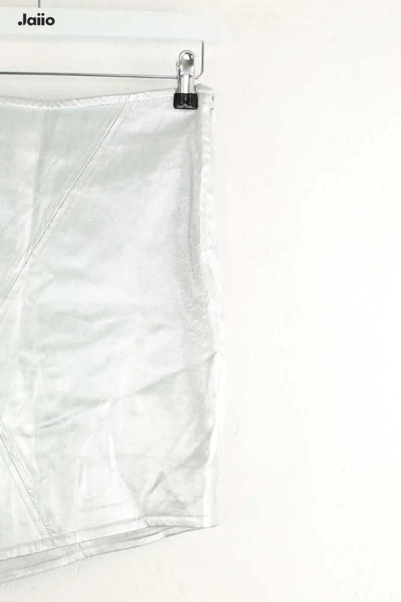 Mini jupe Bash Gris en Cuir