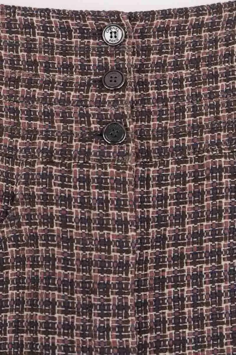 Mini jupe Chanel Marron en Tweed