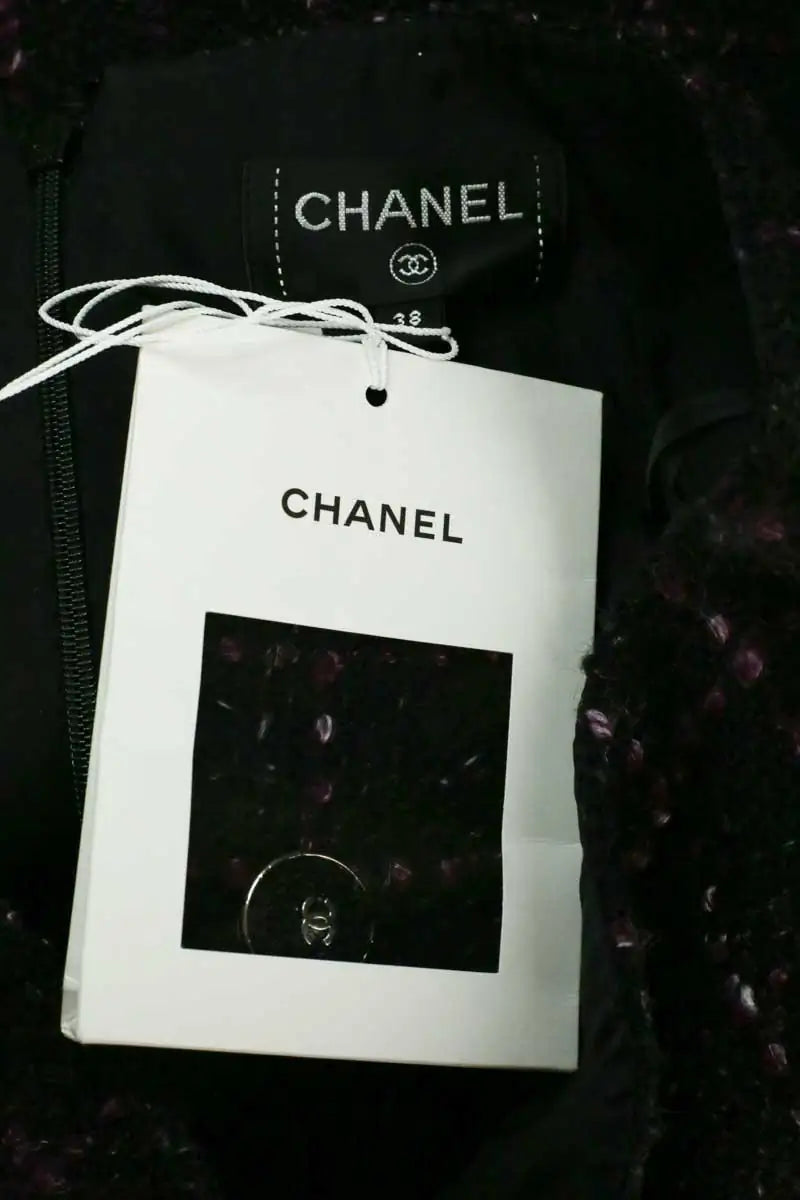 Mini jupe Chanel Noir en Tweed
