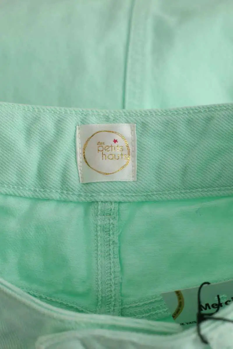 Mini jupe Des Petits Hauts Loubaba Vert en Coton