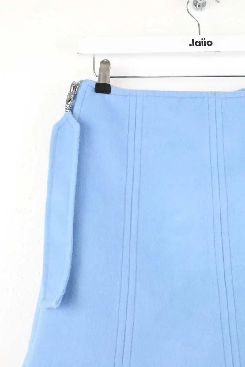 Mini jupe Ganni Bleu en Laine