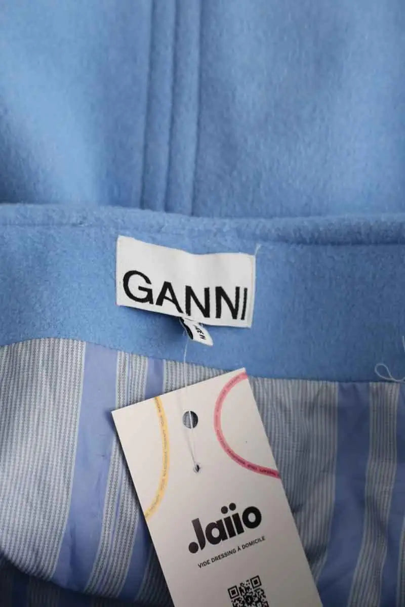Mini jupe Ganni Bleu en Laine