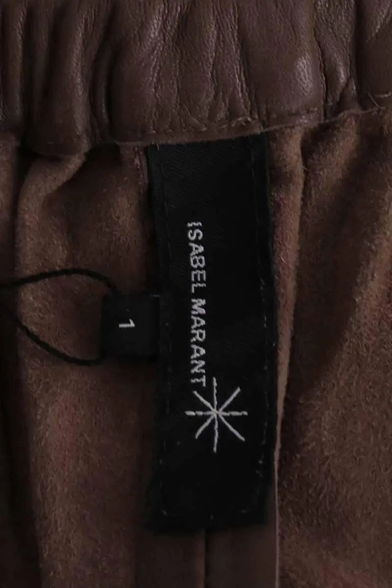 Mini jupe Isabel Marant Marron en Cuir