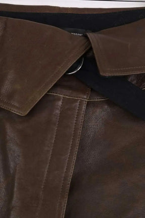 Mini jupe Isabel Marant Marron en Cuir