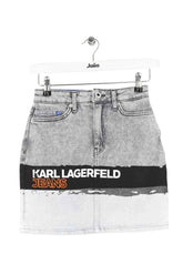 Mini jupe Karl Lagerfeld Gris en Coton, taille XS - Seconde Main