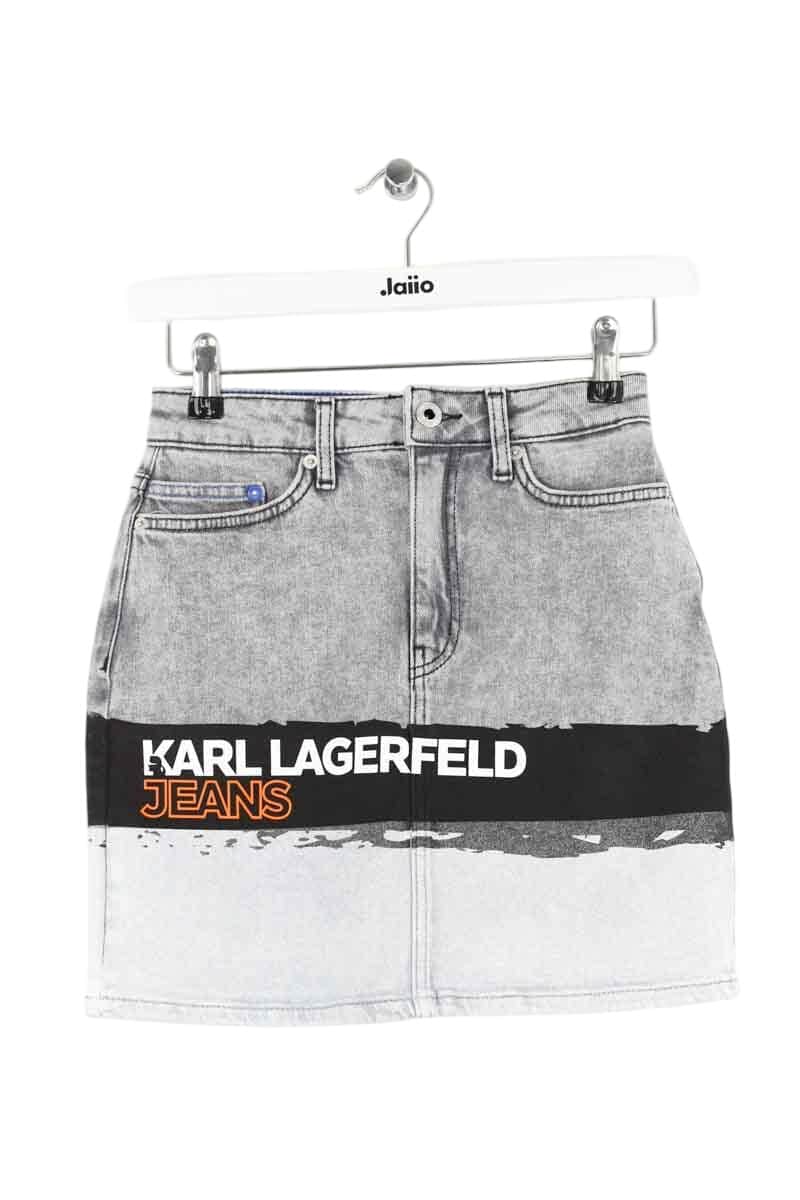 Mini jupe Karl Lagerfeld Gris en Coton, taille XS - Seconde Main