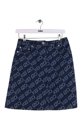 Mini jupe Kenzo Monogram short skirt Bleu en Coton, taille M - Seconde Main