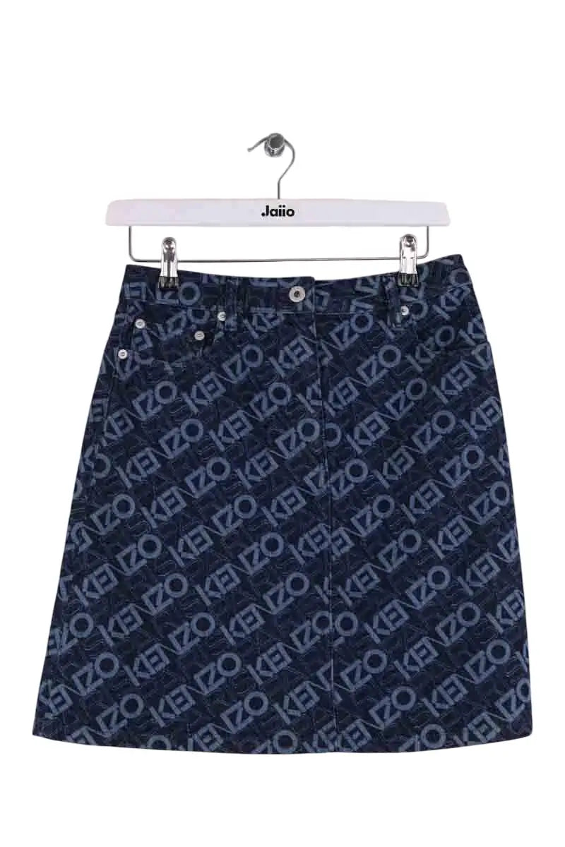 Mini jupe Kenzo Monogram short skirt Bleu en Coton, taille M - Seconde Main