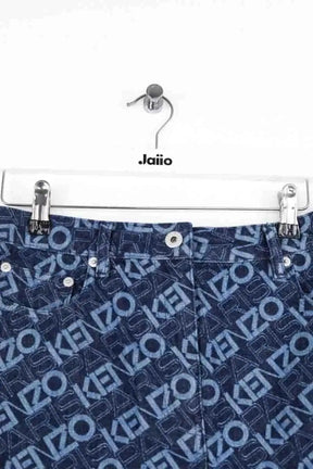 Mini jupe Kenzo Monogram short skirt Bleu en Coton