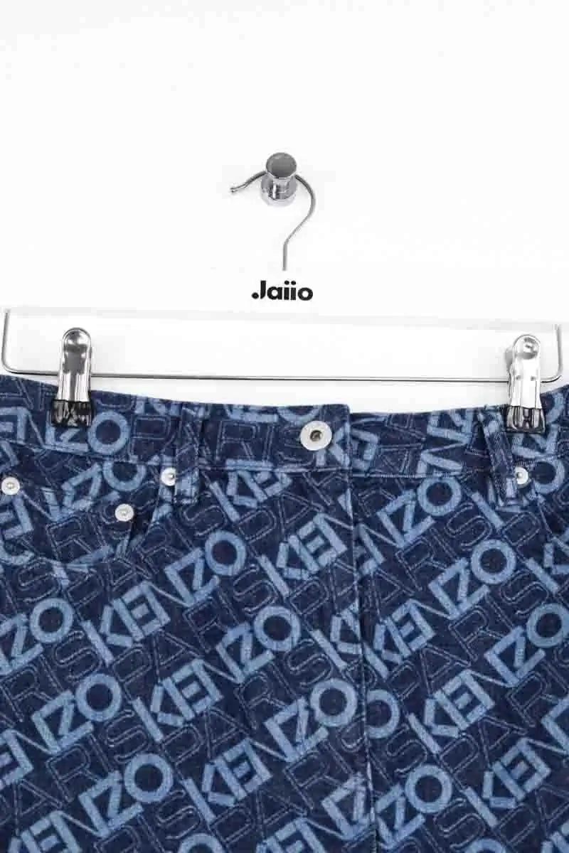 Mini jupe Kenzo Monogram short skirt Bleu en Coton