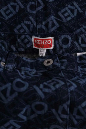 Mini jupe Kenzo Monogram short skirt Bleu en Coton