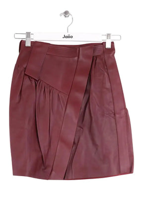 Mini jupe Louis Vuitton Bordeaux en Cuir, taille S - Seconde Main