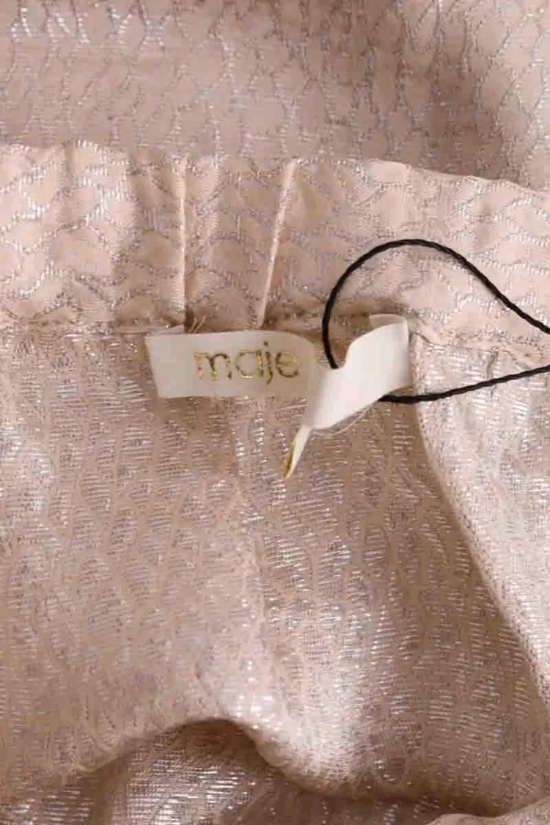 Mini jupe Maje Beige en Soie