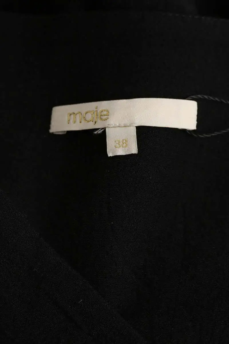 Mini jupe Maje Flux Noir en Viscose