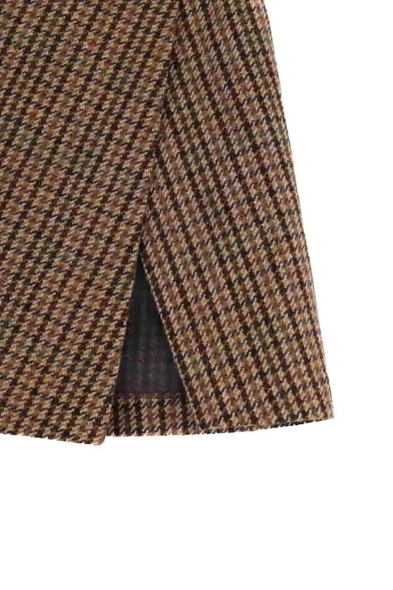 Mini jupe Maje Marron en Coton