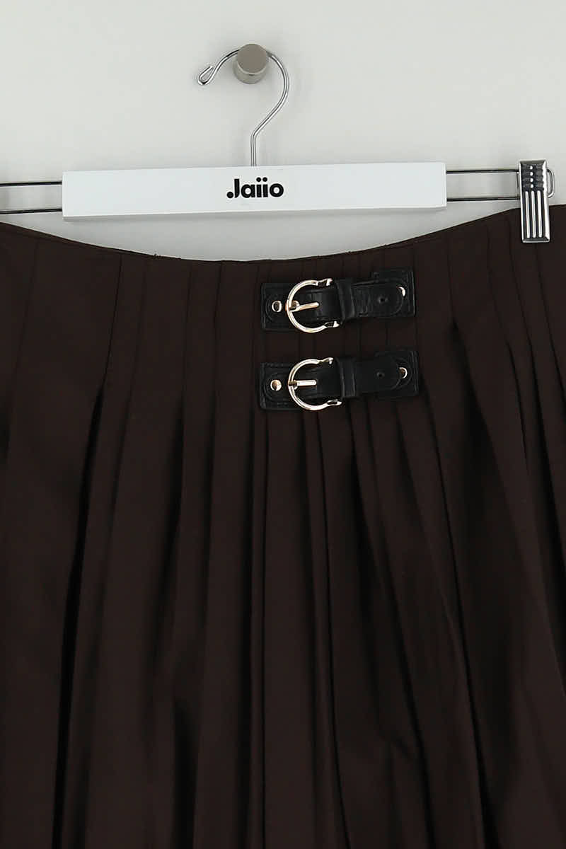 Mini jupe Maje Marron en Polyester