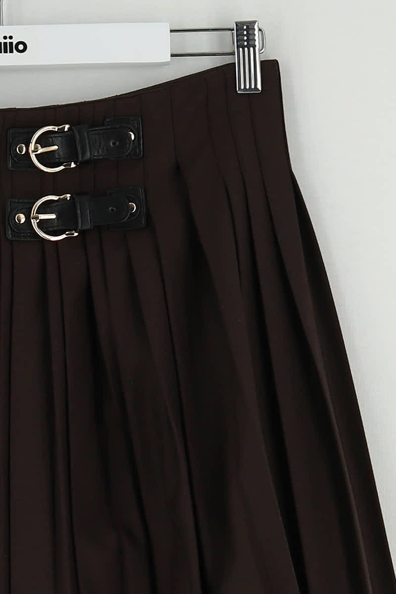 Mini jupe Maje Marron en Polyester