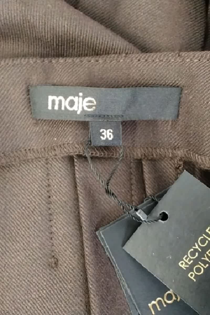 Mini jupe Maje Marron en Polyester