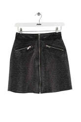 Mini jupe Maje Noir en Cuir, taille S - Seconde Main