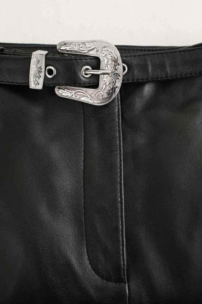 Mini jupe Maje Noir en Cuir