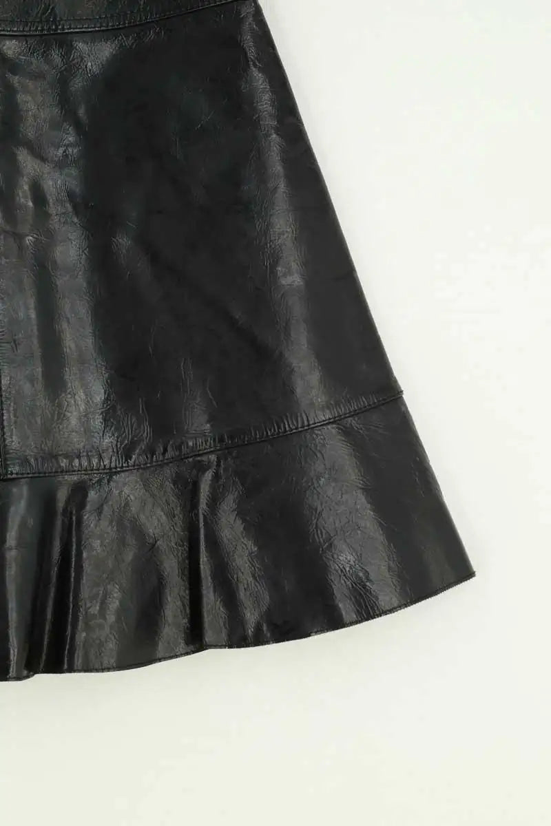 Mini jupe Maje Noir en Cuir verni